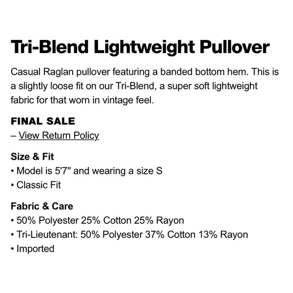 American Apparel Tri Blend Light Weight Pullover - Picture 2 of 5